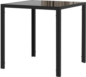 Mesa de Jantar para 4 Pessoas, 75 x 75 x 75 cm (CADEIRAS NÃO INCLUIDAS), Tampo em Vidro Temperado, Preta