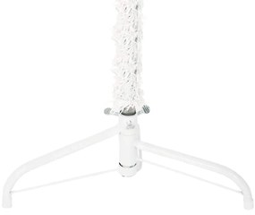 Meia árvore de Natal fina com suporte 210 cm branco
