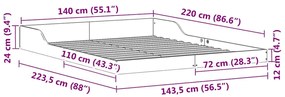 Estrutura da Cama Branco 140 x 220 cm madeira