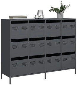 vidaXL Aparador 135x39x103,5 cm aço laminado a frio antracite