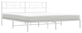 Estrutura de cama com cabeceira 183x213 cm metal branco