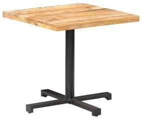 vidaXL Mesa bistrô quadrada 80x80x75 cm madeira de mangueira áspera