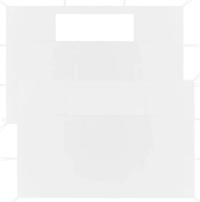 vidaXL Paredes laterais para gazebo com janelas 2 pcs branco