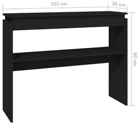 Mesa consola 102x30x80 cm derivados de madeira preto