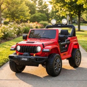 JIPE elétrico para Crianças Jeep Wrangler Rubicon LIFT  24V 4x4, Rodas de espuma EVA Vermelho