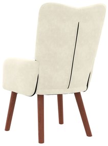 Cadeira Relaxante vidaXL Veludo Creme