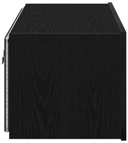 Estante de TV vidaXL com Luzes LED Preto Carvalho 80x35x31 cm