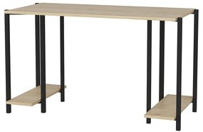 Secretária de Estudo Academy - Preto Carvalho - 125,2cm x 60cm x 73,8c