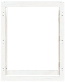 Suporte para lenha 80x25x100 cm pinho maciço branco