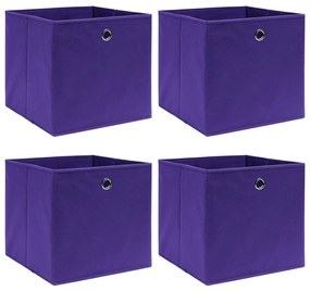 Caixas arrumação 4 pcs 28x28x28 cm tecido-não-tecido roxo