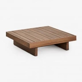 Mesa De Centro Dailin Square Garden 75x75cm Madeira De Acácia Castanho Acácia - Sklum