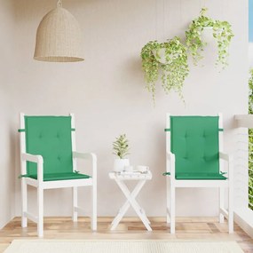 47556 vidaXL Almofadões lombares p/ cadeiras de jardim 2pcs oxford verde