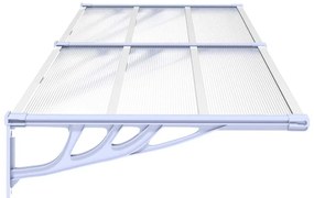 Toldo para porta 239x90 cm policarbonato cinzento/transparente