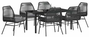 Conjunto de Jantar de 7 Peças para Jardim com Almofadas em Rattan Sint