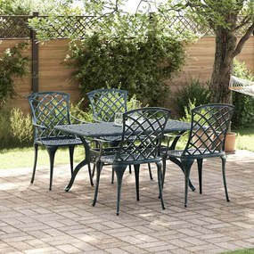 vidaXL Cadeira de Jardim 4 pcs Verde 61 x 60,5 x 93cm Alumínio