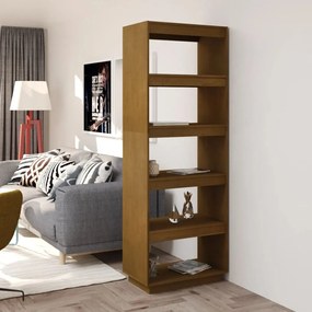 vidaXL Estante/divisória 60x35x167 cm pinho maciço castanho mel