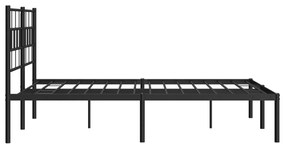 Estrutura de cama com cabeceira 140x200 cm metal preto