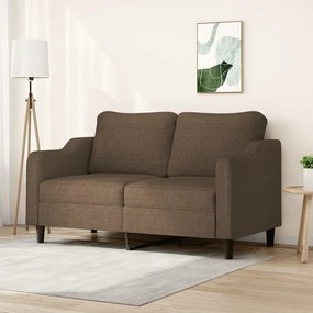 348948 vidaXL Sofá de 2 lugares tecido 140 cm castanho