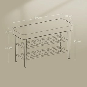 Banco entrada para sapatos Coleção EKHO 30 x 80 x 50 cm Preto