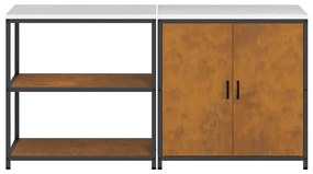 Conjunto de Armazenamento de Cozinha 2 pcs Ferro Enferrujado