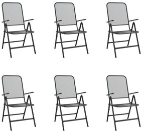7 pcs conjunto de jantar para jardim rede de metal antracite
