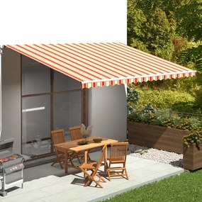 vidaXL Tecido de substituição para toldo 5x3,5 m amarelo e laranja
