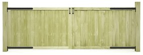 vidaXL Portões de jardim 2 pcs 300x100 cm pinho impregnado