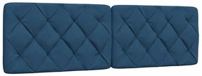 Estrutura de cama sem colchão 160x200 cm tecido azul