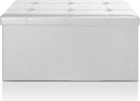 Banco dobrável com espaço de arrumação em MDF 80 x 40 x 40 cm Branco