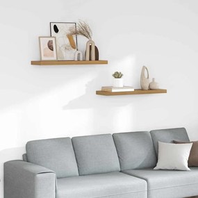 vidaXL Prateleira de Parede 2 pcs Castanho 90 x 23,5 x 4 cm