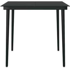 3 pcs conjunto de jantar para jardim preto