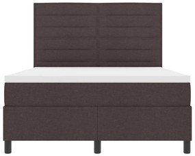 Cama Box com Colchão e LED Castanho Escuro - 160 x 200 cm Têxtil