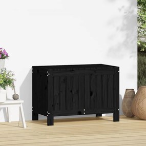 Caixa de arrumação jardim 76x42,5x54 cm pinho maciço preto