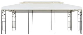 Gazebo com telhado duplo 6x3 m aço branco