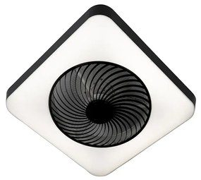 Ventilador de teto quadrado preto incl. LED regulável - Climo Design