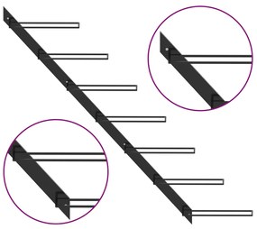 Garrafeira de parede para 7 garrafas metal preto