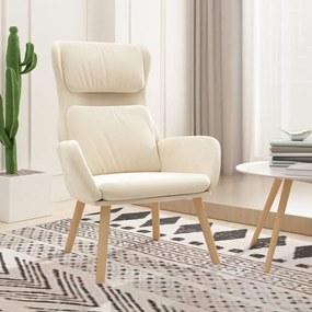 vidaXL Cadeira de descanso veludo branco nata