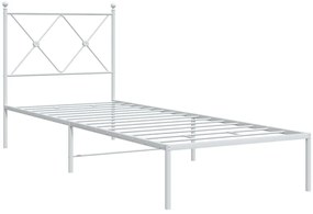 Estrutura de cama com cabeceira 80x200 cm metal branco
