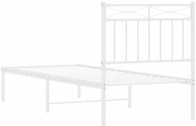 Estrutura de cama com cabeceira 80x200 cm metal branco