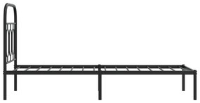 Estrutura de cama metal s/ colchão c/ cabeceira 75x190 cm preto