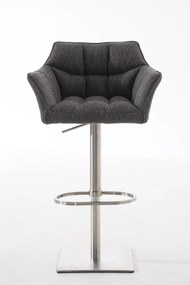 Banco de bar Damaso em tecido 64 x 88-113 x 45 cm Cinzento titânio