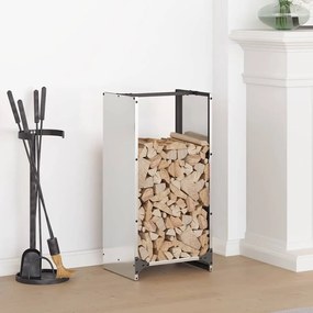 vidaXL Suporte para lenha 40x30x80 cm aço inoxidável