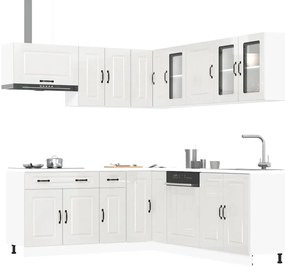 11 peças armário de cozinha conjunto Kalmar brilho branco