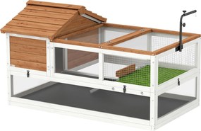 PawHut Casa para tartarugas, recinto de 2 níveis, suporte para lâmpada, viveiro para pequenos animais, Laranja | Aosom Portugal
