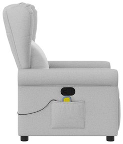 Cadeira de massagem reclinável tecido cinzento