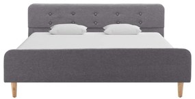 Estrutura de cama em tecido 160x200 cm cinzento-claro