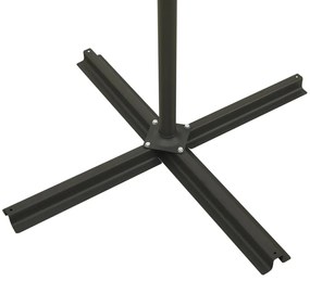 Guarda-sol jardim cantilever c/ poste e luzes LED 300 cm bordô