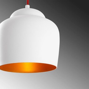 Candeeiro de Teto Dodo – Branco e Vermelho – 22 x 22 cm