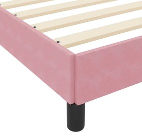 Cama box spring com colchão Rosa 90 x 200 cm Veludo