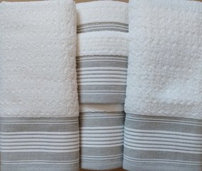 6 Toalhas de banho jacquard - 550 gr/m2 - algodão C/ lino